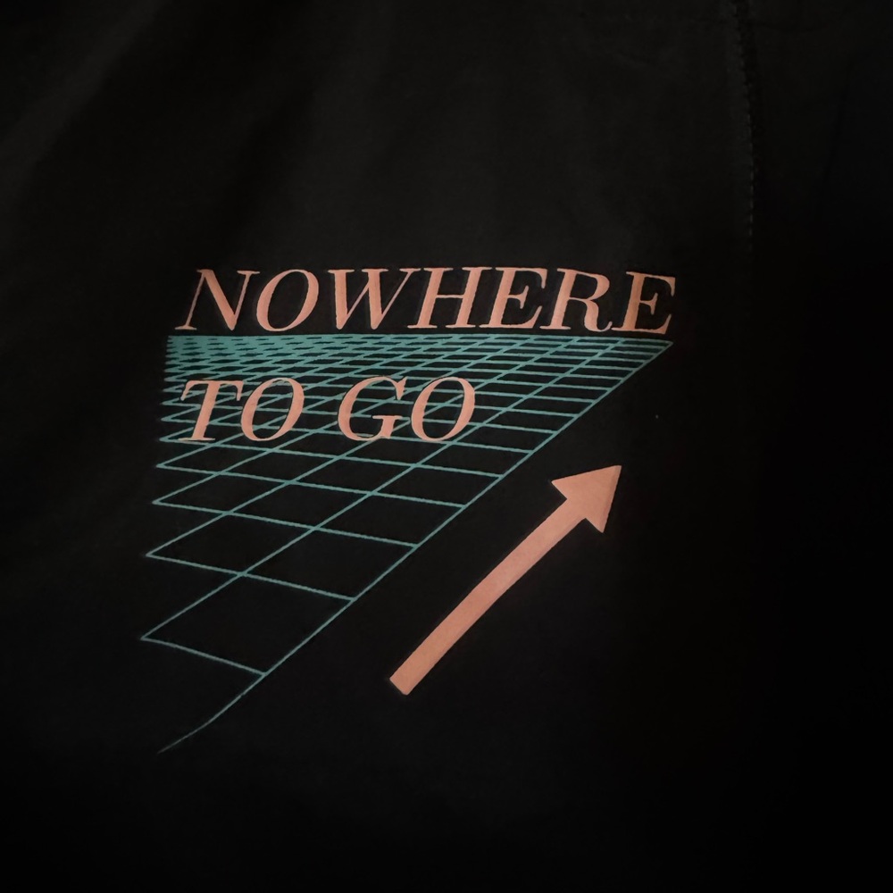 Men’s Brooklyn Black Graphic Windbreaker Jacket with Teal & Pink Accents - Picture 4 of 9